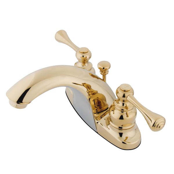 4" Centerset Bathroom Faucet, Polished Brass